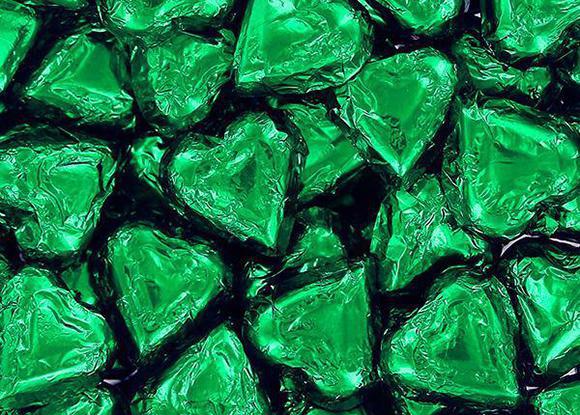 Milk Chocolate Green Hearts